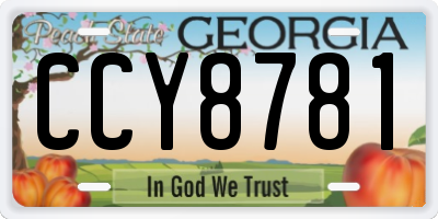 GA license plate CCY8781