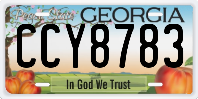 GA license plate CCY8783