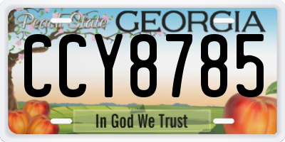 GA license plate CCY8785
