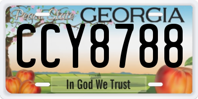 GA license plate CCY8788