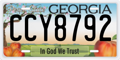 GA license plate CCY8792