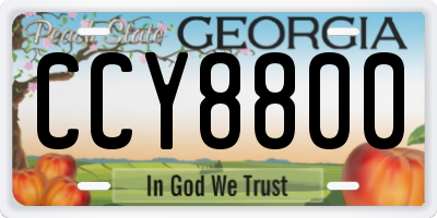 GA license plate CCY8800