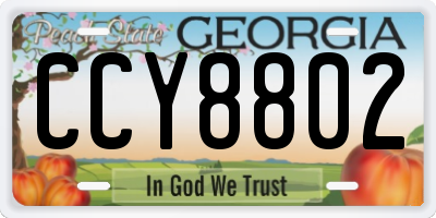 GA license plate CCY8802