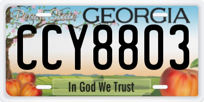 GA license plate CCY8803