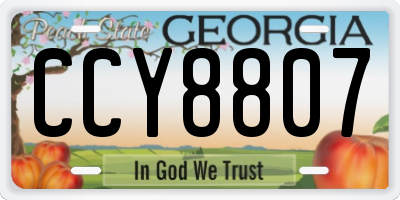 GA license plate CCY8807