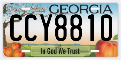 GA license plate CCY8810