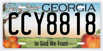 GA license plate CCY8818