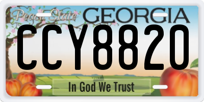 GA license plate CCY8820
