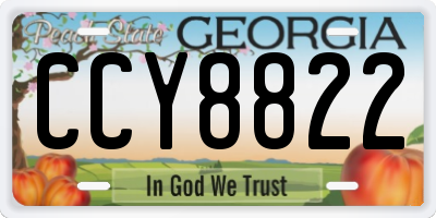 GA license plate CCY8822