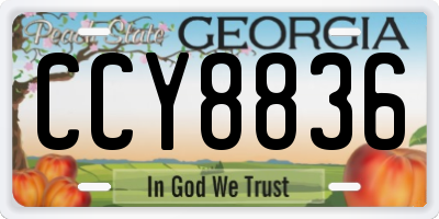 GA license plate CCY8836