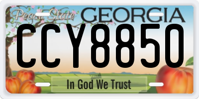 GA license plate CCY8850