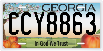 GA license plate CCY8863