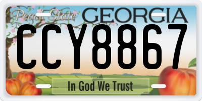 GA license plate CCY8867