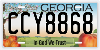 GA license plate CCY8868