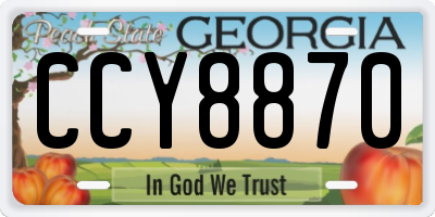 GA license plate CCY8870