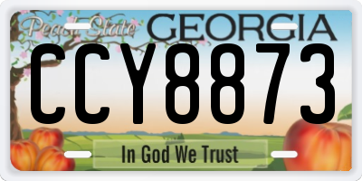 GA license plate CCY8873