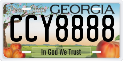 GA license plate CCY8888