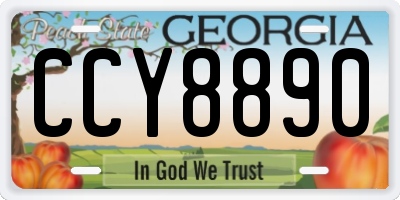 GA license plate CCY8890