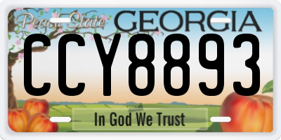GA license plate CCY8893