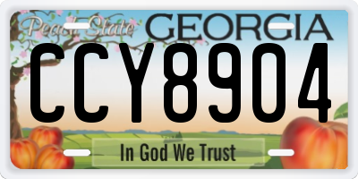 GA license plate CCY8904