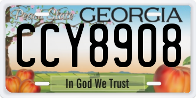 GA license plate CCY8908