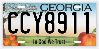 GA license plate CCY8911