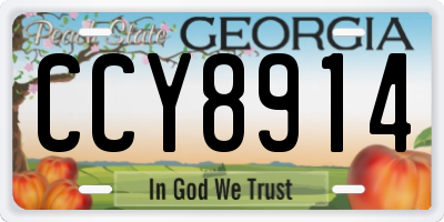 GA license plate CCY8914