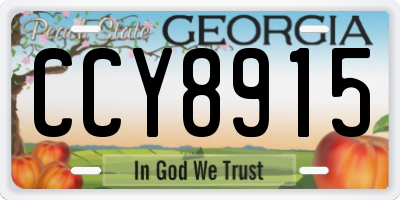 GA license plate CCY8915