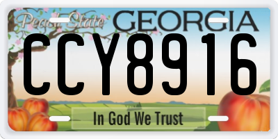GA license plate CCY8916