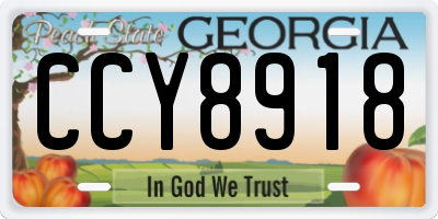GA license plate CCY8918