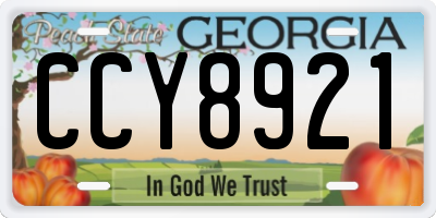 GA license plate CCY8921