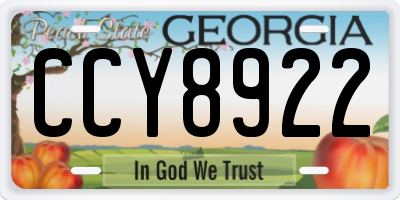 GA license plate CCY8922