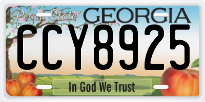 GA license plate CCY8925