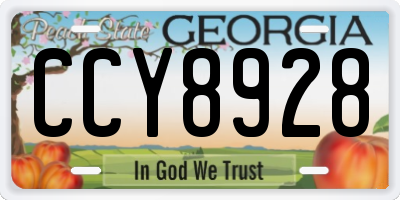 GA license plate CCY8928