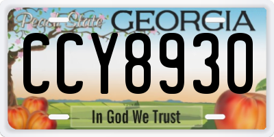 GA license plate CCY8930