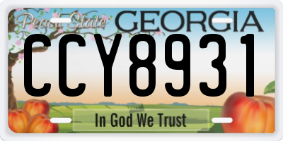 GA license plate CCY8931