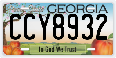 GA license plate CCY8932