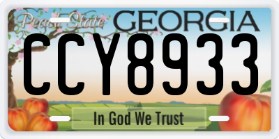 GA license plate CCY8933