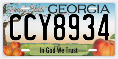 GA license plate CCY8934