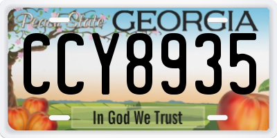GA license plate CCY8935