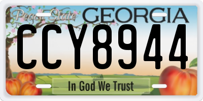 GA license plate CCY8944