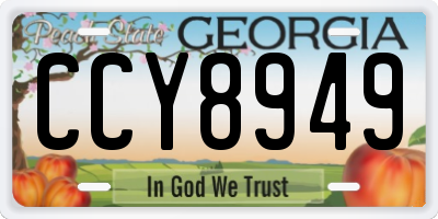 GA license plate CCY8949