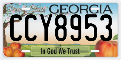 GA license plate CCY8953