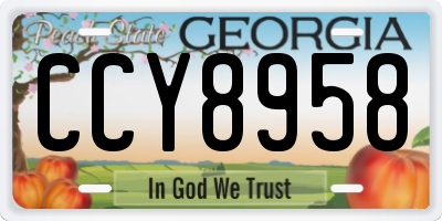 GA license plate CCY8958