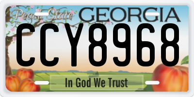 GA license plate CCY8968