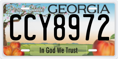 GA license plate CCY8972