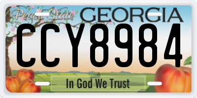 GA license plate CCY8984