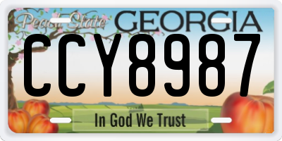 GA license plate CCY8987