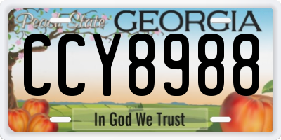 GA license plate CCY8988