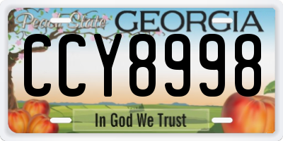 GA license plate CCY8998